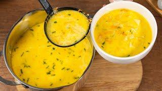 Delicious CHEESE SOUP IN 30 MINUTES. Delicate and aromatic SOUP WITH MELTED CHEESE