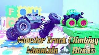 Monster Truck Climbing Mountain Blocks