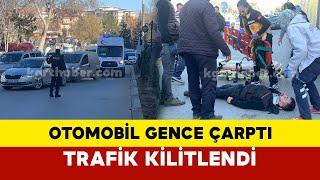 Karaman’da yolun karşısına geçmeye çalışan gence otomobil çarptı