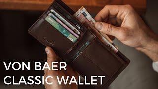 Men's Calfskin Leather Bifold Classic Wallet With Coin Pocket by Von Baer