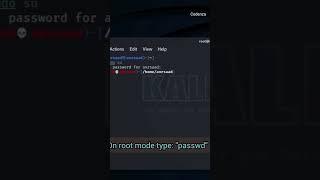 update Kali linux password using Terminal