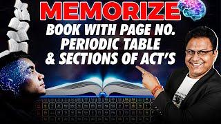 How to Memorise Book with page no., Periodic Table & Sections of any Act's