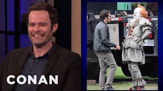 Bill Hader Can’t Stop Smiling On The Set Of "It 2" | CONAN on TBS