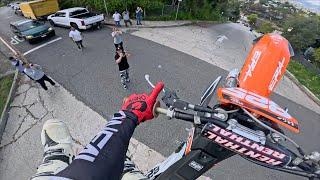 Dirt Bike vs Los Angeles Steepest Street!