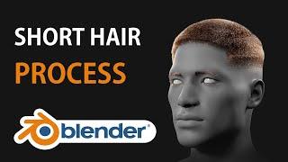 Short Fade Hairstyle in Blender Process
