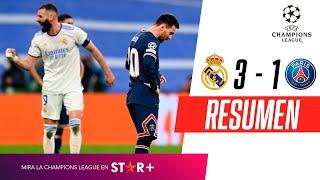 ¡BENZEMA BRILLÓ Y EL MERENGUE BORRÓ AL PSG DE MESSI DE LA CHAMPIONS! | Real Madrid 3-1 PSG | RESUMEN