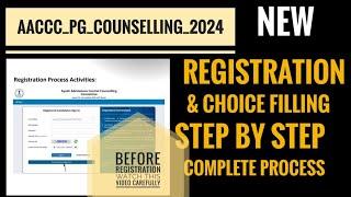 AACCC_PG_COUNSELLING_2024 NEW REGISTRATION & CHOICE LOCKING STEP BY STEP