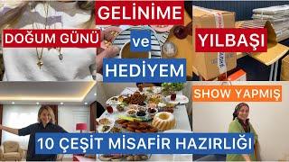 GELİNİME DOĞUM GÜNÜ️ve YILBAŞI️HEDİYEM⁉️10 ÇEŞİT MİSAFİR HAZIRLIĞINELER HAZIRLAMIŞİŞTE ORTAM BU