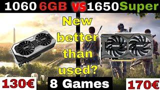 ️GTX 1060 6GB OC vs GTX 1650 Super 4GB Benchmark in 8 Games FPS Comparison