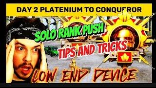Day 2 rank push Platenium to Conqueror /  rank push in low end device / rank push tips and tricks