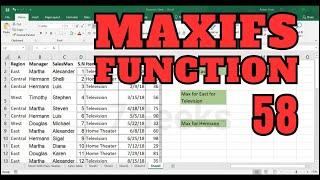 Lec 58 Excel Course | MAXIFS Function  | How to use MAXIFS Function  in excel