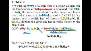 How to solve problems on  GCV and NCV of a fuel sample for the bomb calorimeter expt data-JP