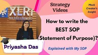 How to write a SOP| Statement of Purpose| With my example| GDPI preparation| XIMB| SP Jain| FMS