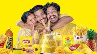 24 hours yellow colour food eating challenge