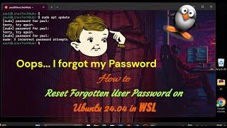 Reset user password Ubuntu 24.04 WSL 2 | Windows 11 | Windows Subsystem for Linux