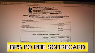 IBPS PO PRE SCORECARD 2024