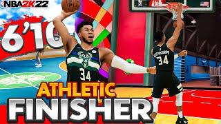 RIDICULOUS 6'10 ATHLETIC FINISHER BUILD ON NBA 2K22! BEST SMALL FORWARD BUILD ON NBA 2K22!