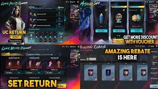 Get Free Material & Mythic Emblem 1120 UC Return | New Cyber Week Is here | Amazing Rebate Is Here