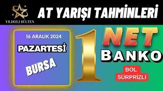 16 Aralık 2024 Pazartesi Bursa At Yarışı Tahminleri