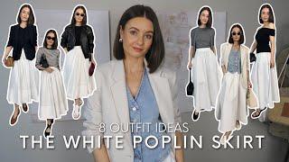 HOW TO STYLE WHITE POPLIN SKIRTS | SPRING & SUMMER OUTFIT IDEAS | Styled. by Sansha