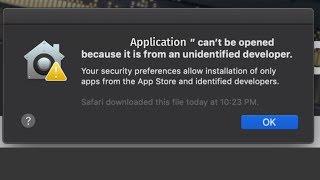 “App can’t be opened because it is from an unidentified developer” Error FIX, can't install app