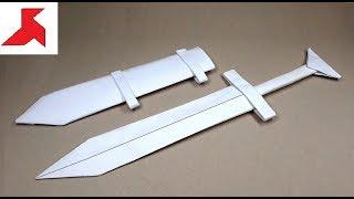 DIY ️ - How to make a medieval SWORD with a scabbard from A4 paper