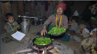 Nepali village || Cooking greens and parsley vegetables in the village