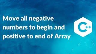 Move all negative numbers to begin and positive to end of Array | Vasanth Korada | INFY TECH