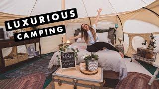 Making $1000's Renting Out a Tent? | Tour This Lotus Belle Tent & A-Frame Cabin in the Woods