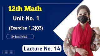 12th Class Math | Unit 1 Function | Exercise 1.2| Question 3 | City Academy MG