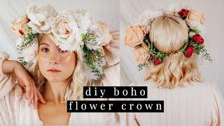 DIY BOHO FLOWER CROWN FOR PHOTOSHOOTS & WEDDINGS | SIMPLE DIY FLOWER CROWN TUTORIAL 2020