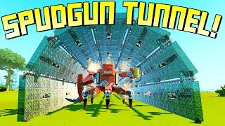 Over-Engineering Impractical Weapons: Spudgun Tunnel! - Scrap Mechanic Gameplay