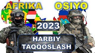 Afrika va Osiyo harbiy taqqoslash || Osiyo va Afrika harbiy solishtirish || 2023