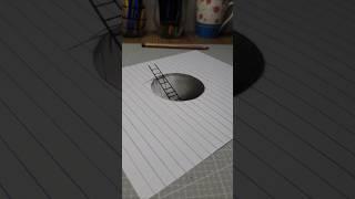 3D drawing! How to draw? Watch and learn! #3d #3dart #3ddrawing #illusion #drawing #art #easydrawing