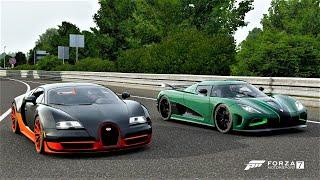 Forza 7 Drag race: Koenigsegg Agera S vs Bugatti Veyron SS