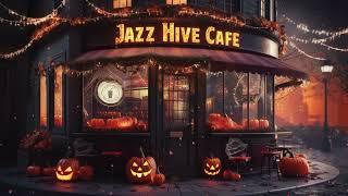 Relaxing Halloween Jazz Music  Autumn Nights at the Coffee Shop