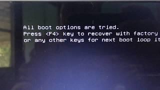 All boot options are tried please f4 key to recover with factory image using Recovery or any other