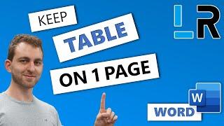 MS Word: Keep Table On One Page - 1 MINUTE