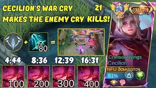 21 KILLS! Cecilion's War Cry Makes The Enemy CRY, Cecilion Gameplay, Cecilion Best Build 2024 #ml