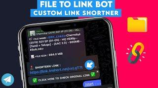 File to Link Bot With Custom Link Shortener Telegram | File2Link | Telegram Bots | F2L |File to Link