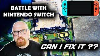 Battle with Nintendo Switch. Damaged pads and traces, p13usb ic and m92t36 blown.