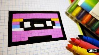 Handmade Pixel Art - How To Draw a Kawaii Cassette #pixelart