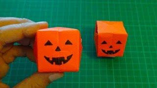 origami 【Halloween／3D paper balloon jack o'lantern】