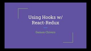 Using Hooks with React Redux