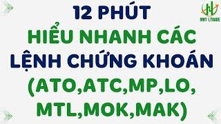 HIỂU NHANH CÁC LOẠI LỆNH CHỨNG KHOÁN (ATO, ATC, LO, MP, MTL...) - KIẾN THỨC CHỨNG KHOÁN