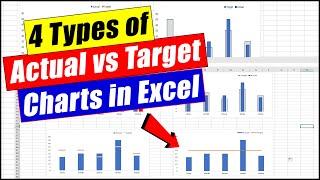 Actual vs Target Chart  in Excel (4 Types)