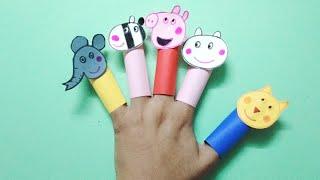 How to make finger puppets of Peppa pig & his friends | Paper craft for kids. | DIY