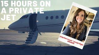 15 HOURS ON A PRIVATE JET * FLIGHT ATTENDANT LIFE * JACQUELINE TRAVELS