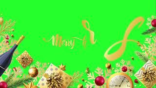 Banner and text merry christmas happy new year by green screen effect