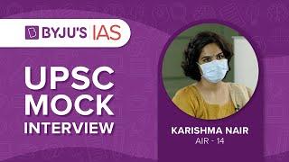 Karishma Nair | AIR 14 | UPSC Topper 2020 | UPSC Mock Interviews